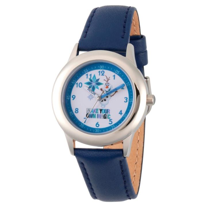 Boys' Disney Frozen Olaf Stainless Steel Time Teacher Watch - Blue, Boy's