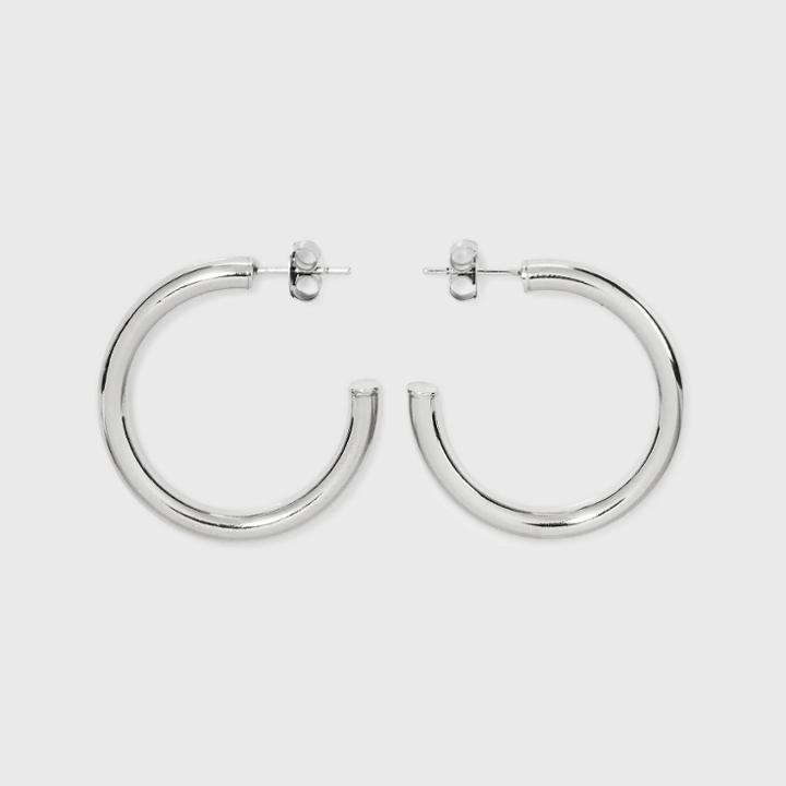 Sterling Silver Medium Tube Hoop Earrings - A New Day
