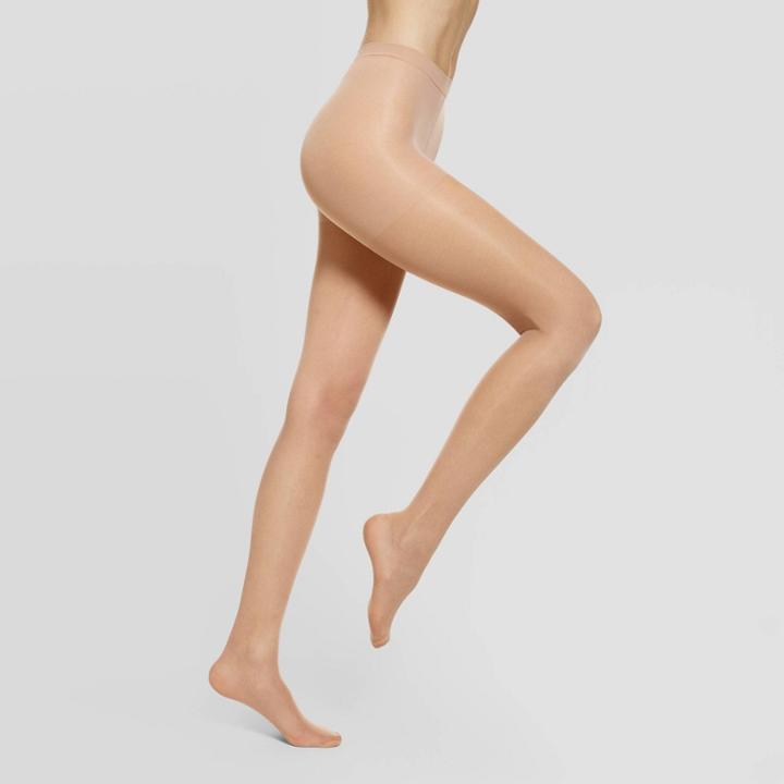 Hue Studio Women's Energizing Sheer Control Top Tights - Light Almond