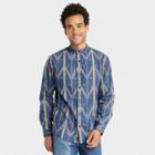 Houston White Adult Printed Chambray Long Sleeve Button-down Shirt - Indigo Multi