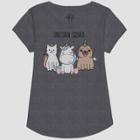 Girls' L.o.l. Vintage 'unicorn Squad' Short Sleeve T-shirt - Gray