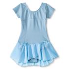 Danz N Motion By Danshuz Danz N Motion Girls' Lattice Back Cap Sleeve Activewear Leotard Dress - Light Blue 6x/7,