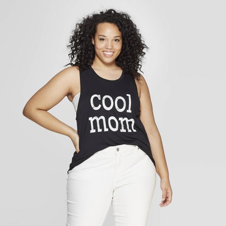 Women's Plus Size Cool Mom Tank Top - Grayson Threads (juniors') - Black