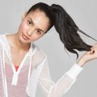 Women's Mesh Half Zip Cropped Long Sleeve Hoodie - Wild Fable White