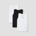 Women's Plus Size Slim Fit 3pk Bundle Tank Top - A New Day White/white/black