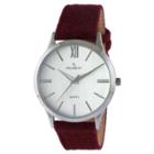 Peugeot Watches Peugeot Unisex Super Slim Case Wool Strap Watch - Wine, Windsor Wine
