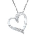 Target 1/20 Ct. T.w Round Diamond Prong Set Heart Pendant In Sterling Silver (ij-i2-i3) (18), Girl's, White