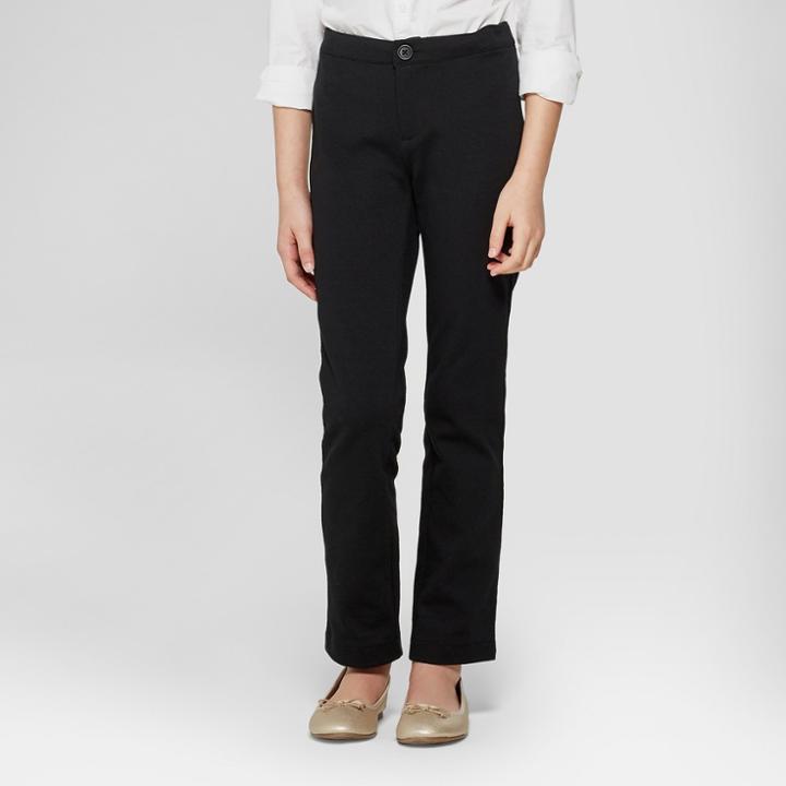 Girls' Skinny Ponte Uniform Trousers - Cat & Jack Black