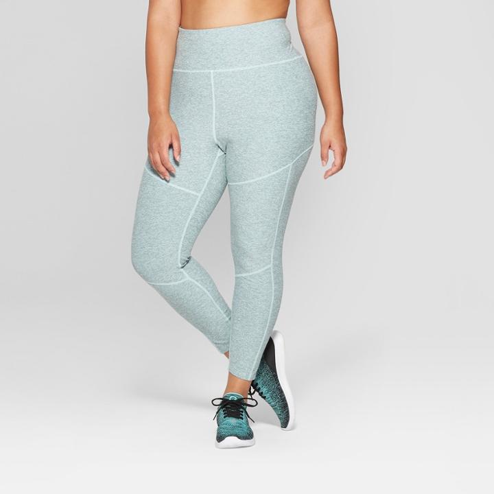 Women's Plus Size Mini Stripe 7/8 High - Waisted Leggings - Joylab Clearwater