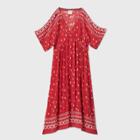 Women's Printed Short Sleeve Kimono Dress - Knox Rose Red