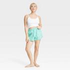 Women's Foldover Waistband Sleep Boxer Shorts - Colsie Blue
