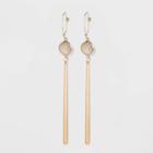 Semi-precious Stone Brown Lip Shell And Metal Drop Hoop Earrings - A New Day Tan, Women's