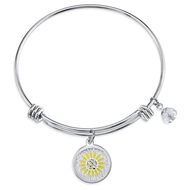 Target Women's Stainless Steel You Are My Sunshine Enamel Expandable Bracelet -