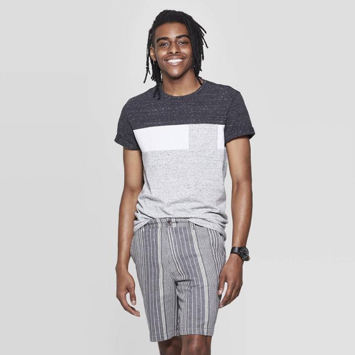 Men's Standard Fit Color Block T-shirt - Goodfellow & Co Black