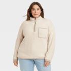 Women's Plus Size Quarter Zip Jacket - Knox Rose Ivory
