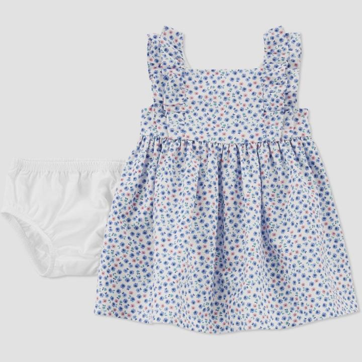 Baby Girls' Floral Dress - Just One You Made By Carter's Blue