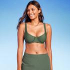 Women's Seamed Underwire Bikini Top - Kona Sol Olive Green