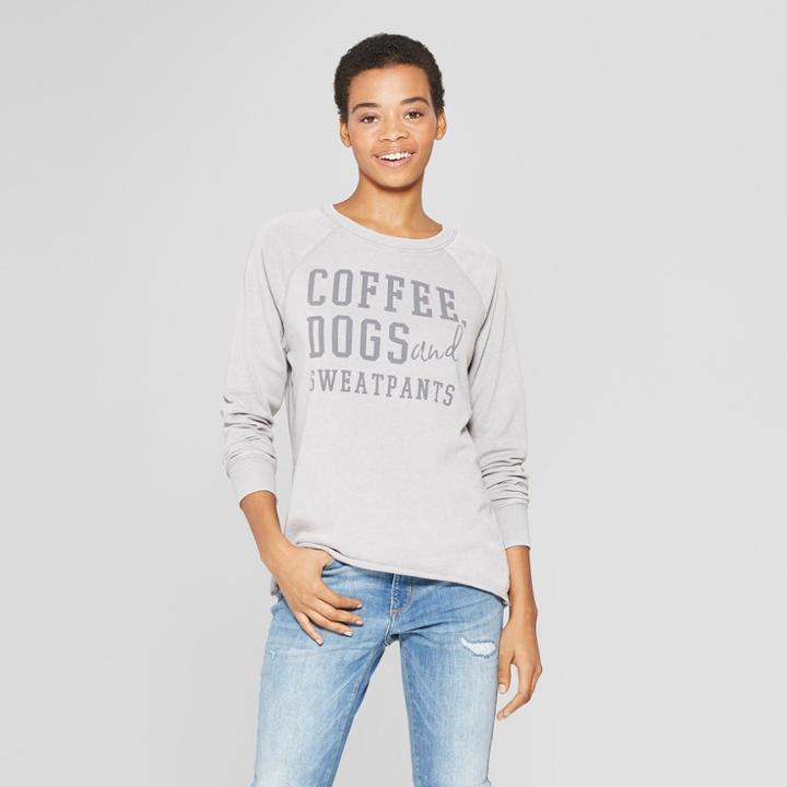 Women's Coffee Dogs Graphic Sweatshirt - Zoe+liv (juniors') Gray