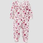 Baby Girls' Floral Footed Pajama - Just One You Made By Carter's Oatmeal Heather Newborn, Grey