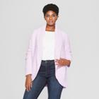 Women's Plus Size Chenille Cocoon Cardigan - Ava & Viv Light Purple
