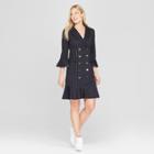 Women's Pinstripe Coat Dress - Melonie T - Navy