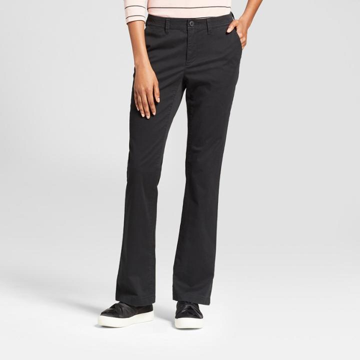 Target Women's Boyfriend Chino Pants - A New Day Black