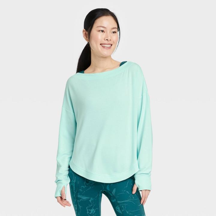 Women's Super Soft Modal Sweatshirt - All In Motion Aqua Green