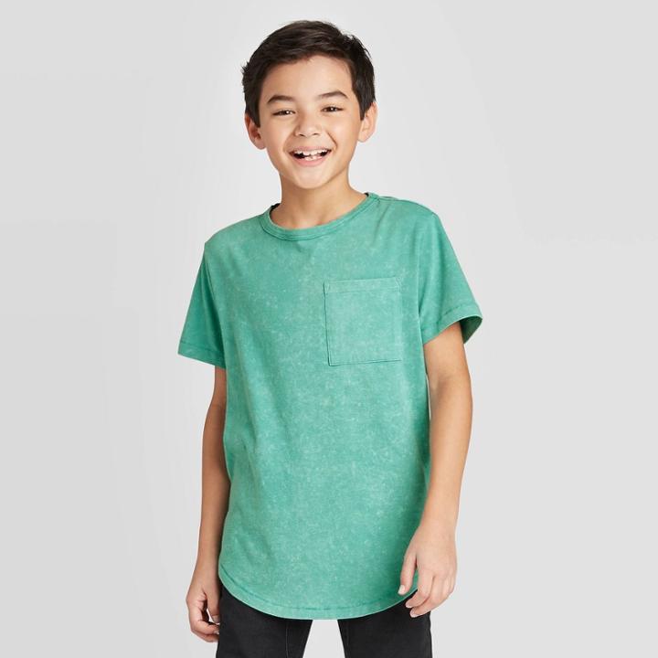 Petiteboys' Short Sleeve Acid Wash Curved Hem T-shirt - Art Class Aquarius Xs, Boy's,