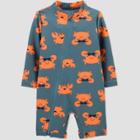Baby Boys' Crab Print One Piece Rash Guard - Just One You Made By Carter's Gray