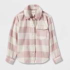 Girls' Plaid Shirt Shacket - Cat & Jack Rose Pink