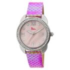 Women's Boum Forte Watch With Mother-of-pearl Dial And Chameleon Color Changing Genuine Leather Strap-silver/pink