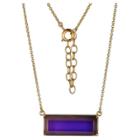 Prime Art & Jewel Color Changing 18k Yellow Gold Over Bronze Modern Thermochromic Crystal Mood Necklace
