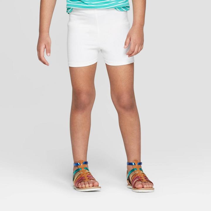 Toddler Girls' Tumble Shorts - Cat & Jack White