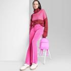 Women's Low-rise Slinky Knit Flare Pants - Wild Fable Pink Xxs