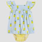 Baby Girls' Pineapple Sunsuit Romper - Just One You Made By Carter's Blue