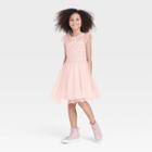 Girls' Flutter Sleeve Dress - Cat & Jack Blush Pink