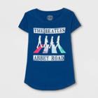 Girls' The Beatles Abbey Road Stripe Short Sleeve T-shirt - Navy