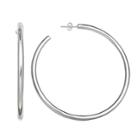 Distributed By Target Women's Polished C-hoop Earrings In Silver Plate - Gray