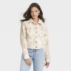Women's Denim Jacket - Universal Thread Cream Floral Xs, Ivory Floral