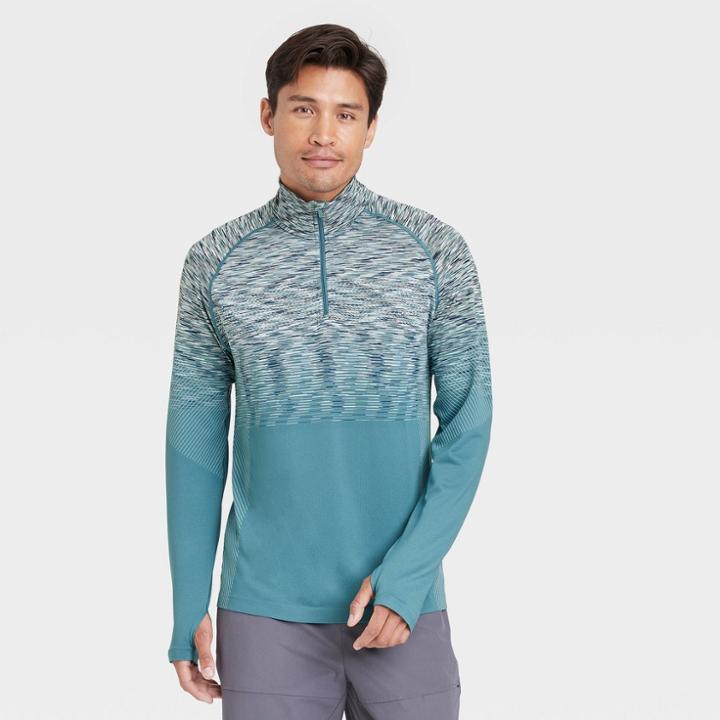 All In Motion Men's Seamless 1/4 Zip Athletic Top - All In