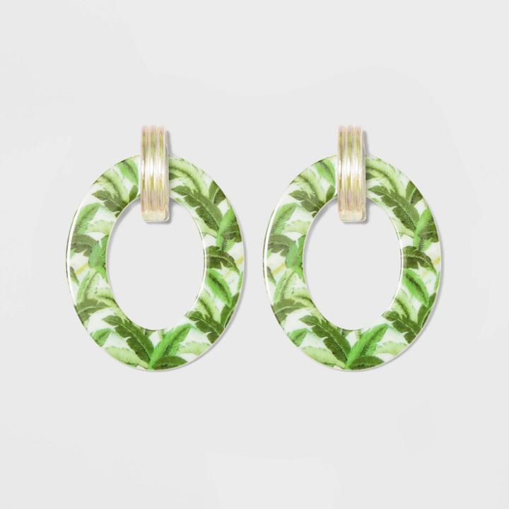 Sugarfix By Baublebar Patterned Hoop Earrings - Green, Girl's