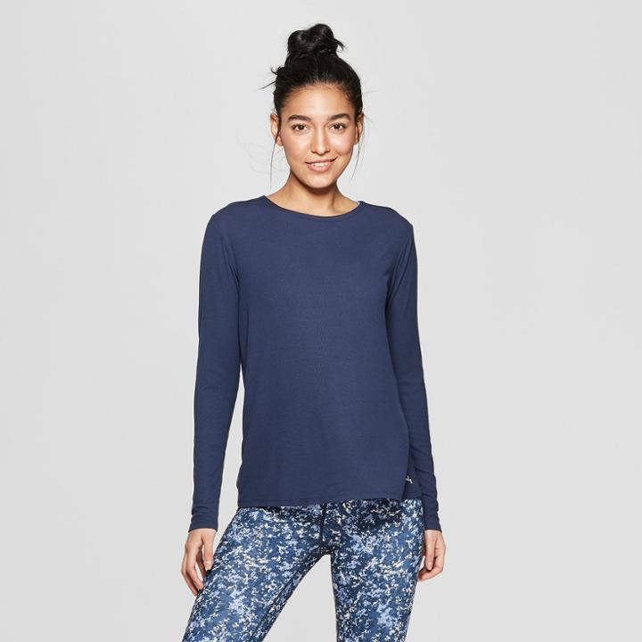 Target Women's Twist Back Long Sleeve - Joylab Navy (blue)