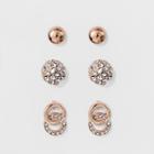 Stud Earring Set 3ct - A New Day Rose Gold/clear