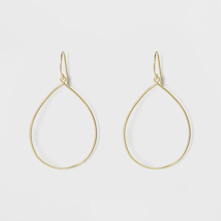 Target Gold Plated Open Large Teardrop Dangle Earrings 14kt - A New Day Yellow