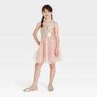 Zenzi Girls' Sleeveless Dress - Rose Gold/blush Pink
