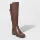 Women's Kota Faux Leather Multiple Buckle Booties - Universal Thread Brown