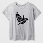 Target Women's Plus Size Short Sleeve 'birds Of A Feather' Graphic T-shirt - Heather Gray