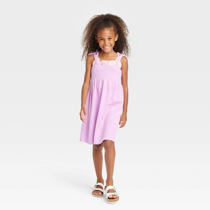 Girls' Purple Terry Cover Up Dress - Cat & Jack Purple