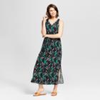 Women's Printed Maxi Sundress- A New Day Black S,
