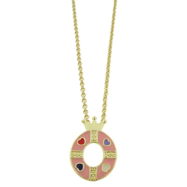 Target Ellen 18k Gold Overlay Enamel Initial Pendant 'o' - Pink, Girl's, O